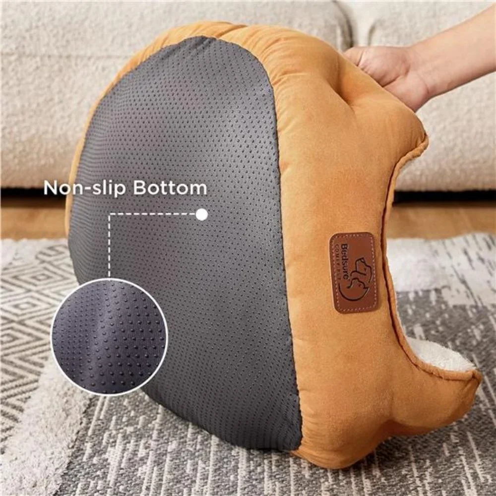 Round Cat Beds Washable Pet Bed with Slip-Resistant Bottom, 20 Inches